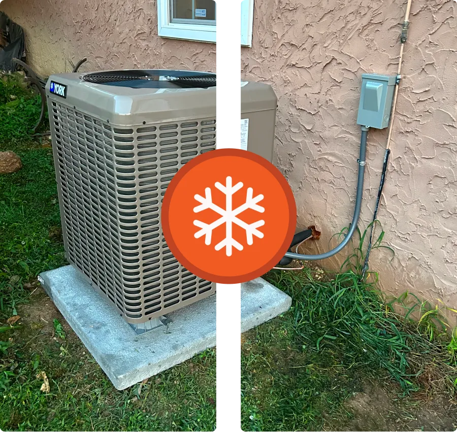 Air conditioner with cooling symbol