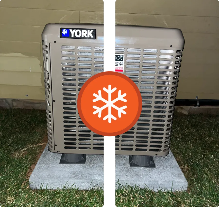York air conditioning unit outside house