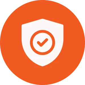 Security badge with check mark icon