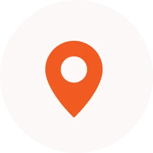 Orange map location pin icon.